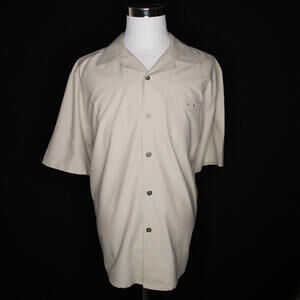 Men's Vintage Oakley Software Shirt 90's Y2k Tan Beige Button Up Skate Sz XL